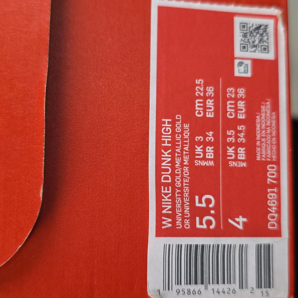 Nike Dunk High (2021) "University Gold" Women's Size 5.5 DQ4691 700 New - Picture 8 of 9